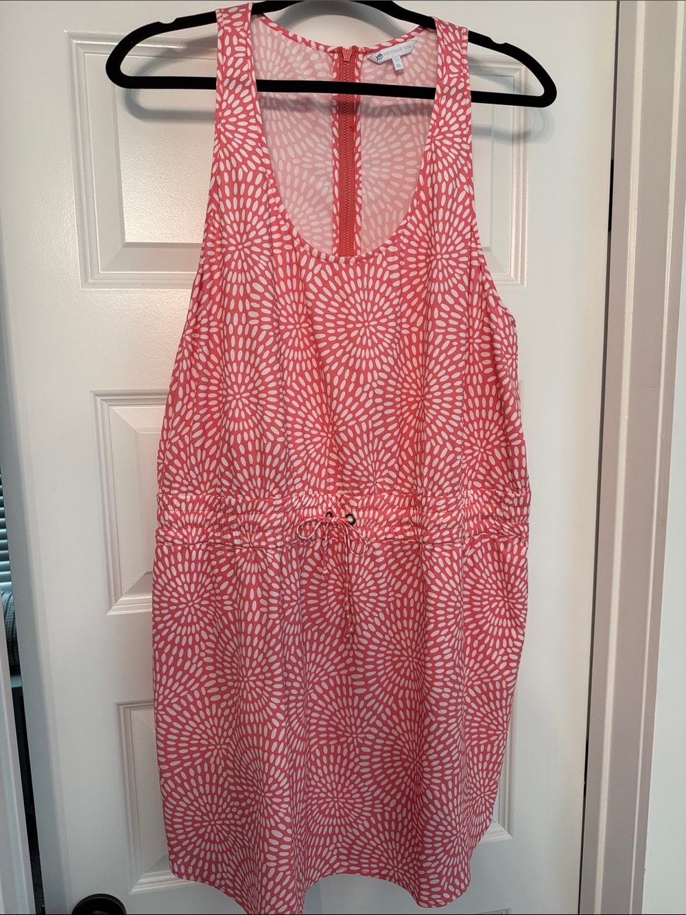 Southern Tide Sleeveless Coral Pink Printed Midi Dress/Cover Up with Pockets